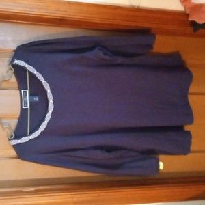 Karen Scott woman 2x top navy blue